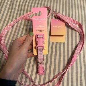 Stoney Clover Lane x Target Pink Plaid Gingham Dog Leash And Collar NWT